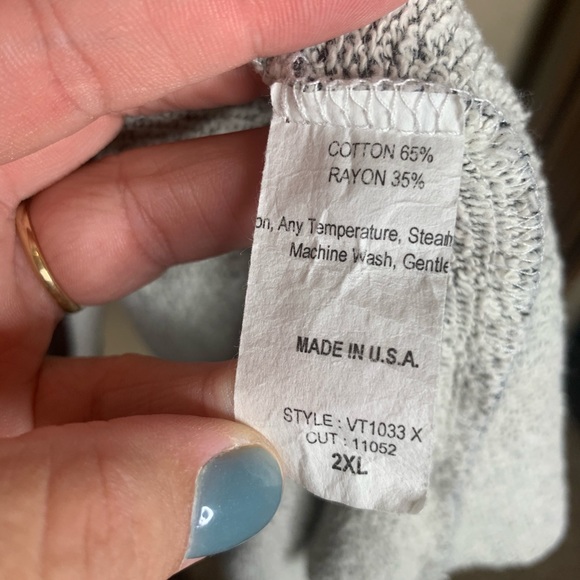 Ming Ming Grey raw hem sweat shirt 2X Large - Picture 6 of 6